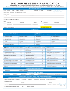 AGU Membership Application Form