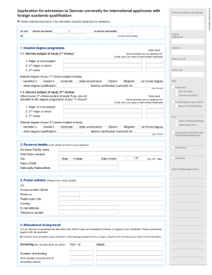 German University Admission Application