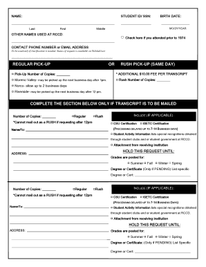 Riverside Community College District Transcript Request