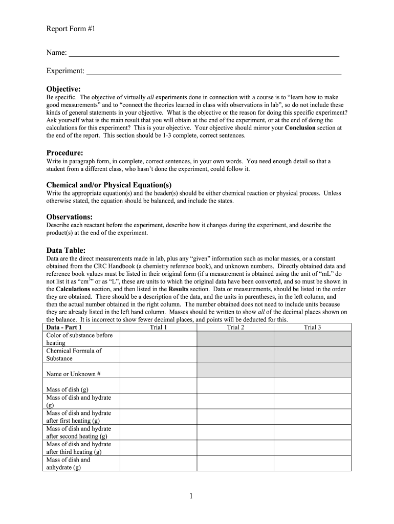 Lab Report Template - faculty rcc Preview on Page 1.