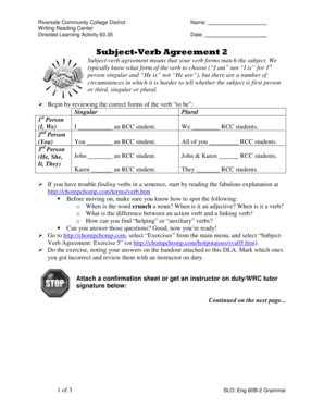 Subject verb agreement - 6035 DLA--Subject-Verb Agreement 2pdf