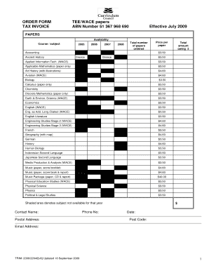 TEE/WACE Order Form