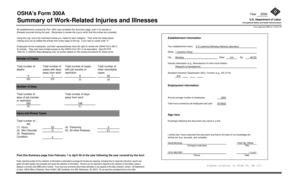 OSHA Form 300A Summary of Work-Related Injuries and Illnesses