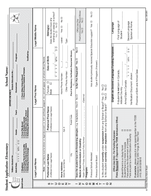 Elementary School Application Form