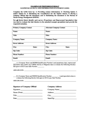 Example of Preferred Format - BOEM - boem