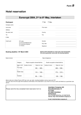 Hotel Reservation Form