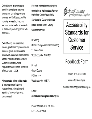 Oxford County Feedback Form