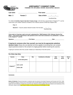 Arepanrix™ Consent Form