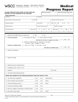 Medical Progress Report Form