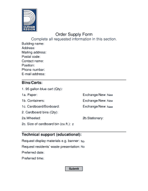 Order Supply Form