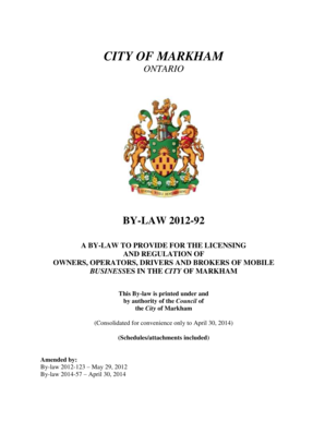 BY-LAW 2012-92