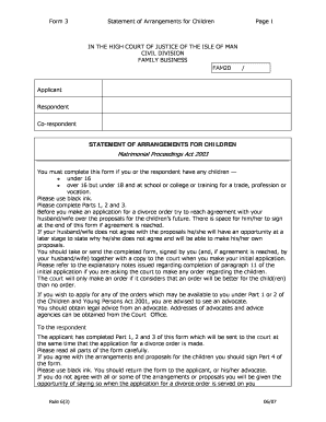 Statement of Arrangements for Children