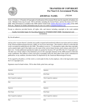 Transfer of Copyright Form