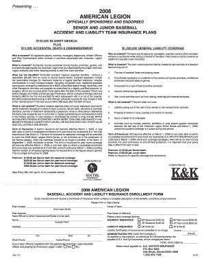 American Legion Baseball Insurance Enrollment Form