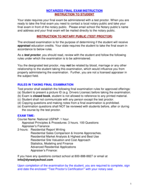 Notarized Final Exam Instructions