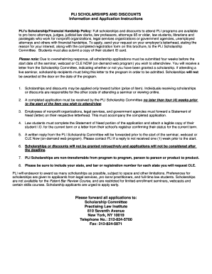 PLI Scholarship Application Form