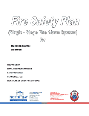 Template Fire Safety Plan For Single Stage Alarm ... - City of North Bay