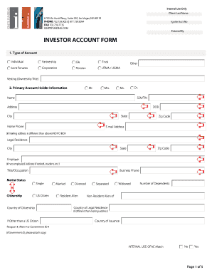 Investor Account Form
