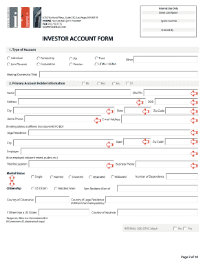 Investor Account Form