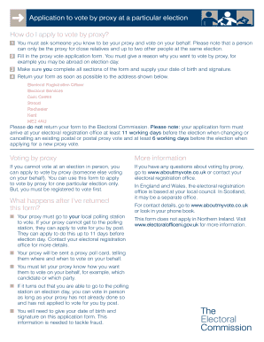 UK Proxy Vote Application Form