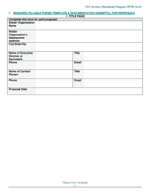 Performance review examples pdf - TAY b24b-bHourb Residential Program RFP 16-02 FILLABLE bFORMSb bb