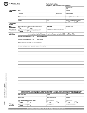 Vahinkoilmoitus Form