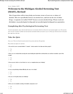michigan alcohol screening test reliability and validity