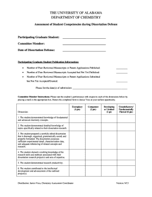 Dissertation Defense Assessment Form - Department of Chemistry - chemistry ua