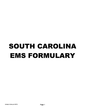 SOUTH CAROLINA EMS FORMULARY - Midlands Medtech