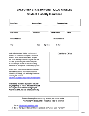 Student bLiability Insuranceb - California State University Los Angeles - calstatela