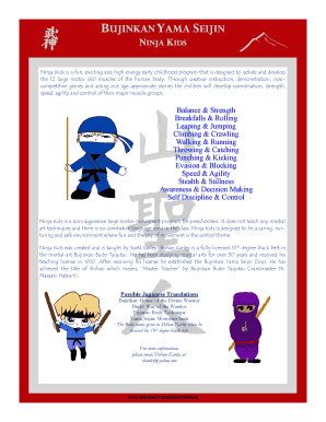 Ninja Kids Registration Form Spring 2016 - All Saints Catholic Church - allsaints