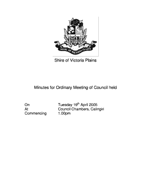 Shire of Victoria Plains Minutes for Ordinary Meeting of - victoriaplains wa gov