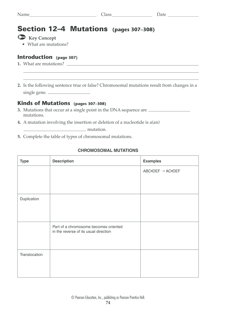 Mutations Worksheet Answer Key Fill Out Sign Online DocHub