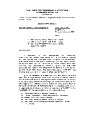 TANGEDCO Workmen Revision of Wages with effect from 1122011 - tnebengineers