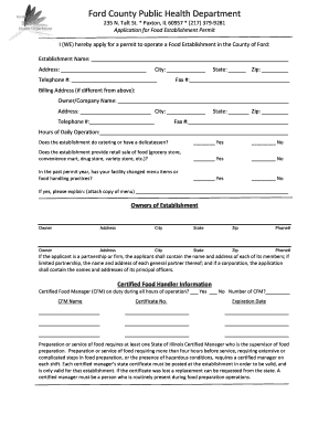 Food Application Form - Ford County Public Health - fordcountyphd