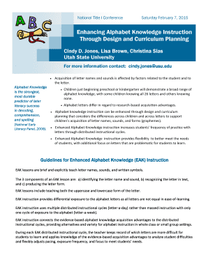 Enhancing Alphabet Knowledge Instruction Through Design