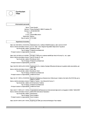 Curriculum Vitae - Faunalia - faunalia