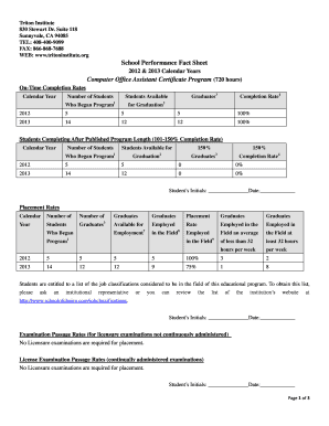 Car rejection letter - School Performance Fact Sheet Computer Office Assistant - tritoninstitute