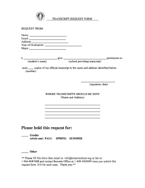 GENERIC TRANSCRIPT REQUEST FORM - Triton Institute - tritoninstitute