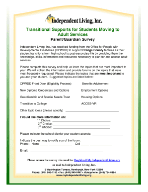 Transitional Supports for Students Moving to - myindependentliving