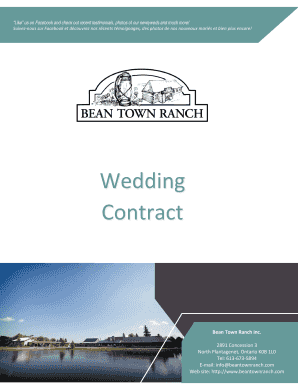 Bridal contract template - Wedding Contract - Bean Town Ranch