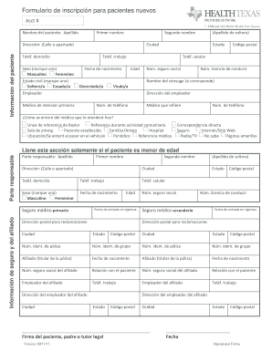 Fillable Online HTPN New Patient Registration Packet Spanish Spanish ...