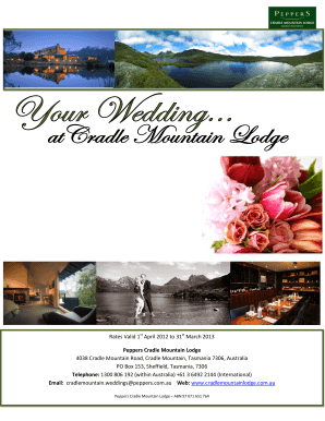 Fillable Online Peppers Cradle Mountain Lodge Fax Email Print - pdfFiller