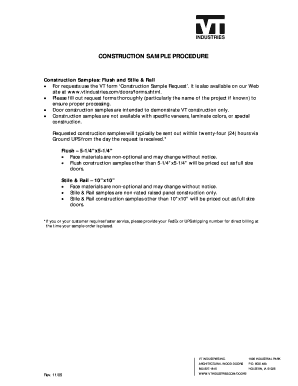 Loi template - Construction sample procedure - VTonline - VT Industries