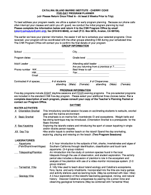 CIMI CHERRY 5-Day Program Planner - Catalina Island Marine ... - cimioutdoored