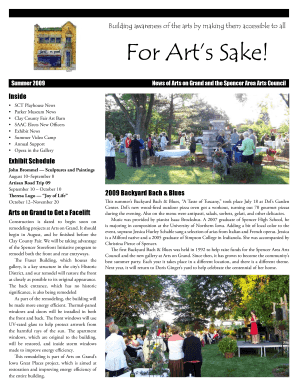 News of Arts on Grand and the Spencer Area Arts Council