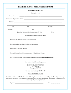 EXHIBIT BOOTH APPLICATION FORM - njoma