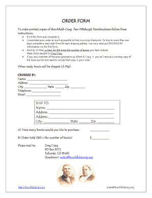 ORDER FORM - Burchfield-Craig - burchfieldcraig
