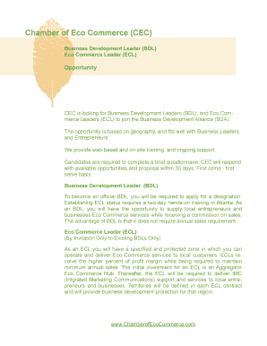 CEC Opportunity - Chamber of Eco Commerce