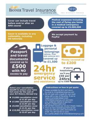TRAVEL INSURANCE PROPOSAL FORM - Art History Abroad